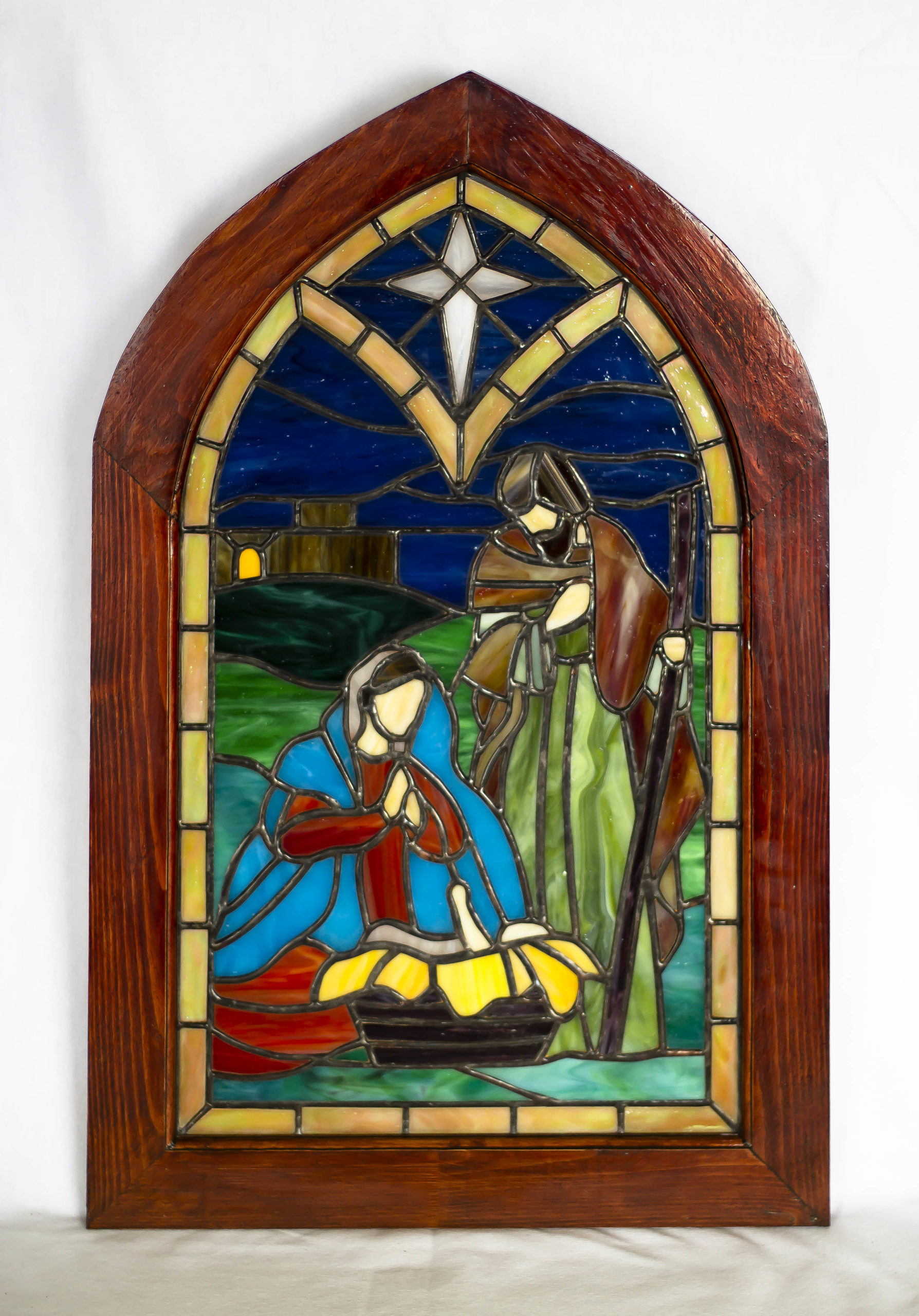 Nativity Stained Glass front lit
